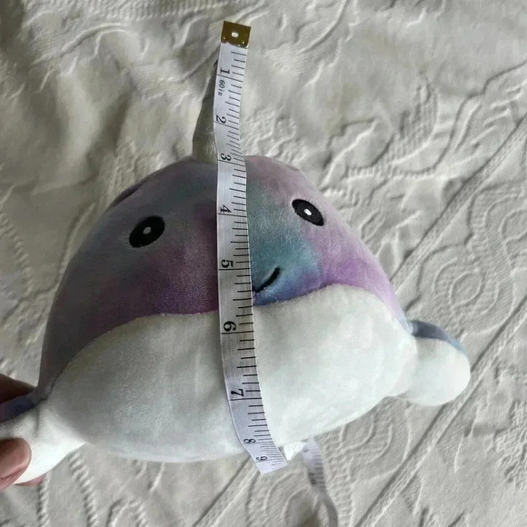 Squishmallows Hallie The Narwhal Galaxy Tie Dye 8” Kellytoy Purple Blue - Picture 9 of 9